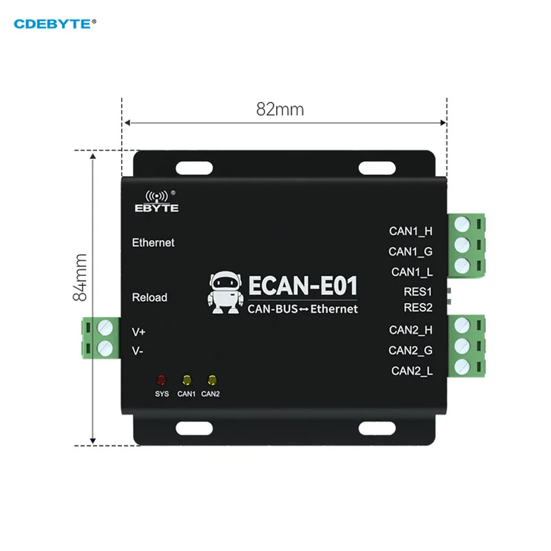 CAN2.0 To Ethernet Data Converter 2 Way Transparent Transmission DC 8V~28V TCP/UDP CANBUS To RJ45 Cloud Transmission ECAN-E01S
