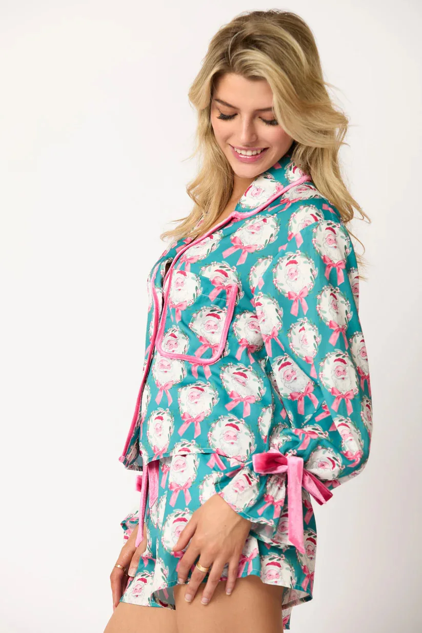 Jastie 2025 женский модный комплект пижамы с рождественским узором бархатный бант