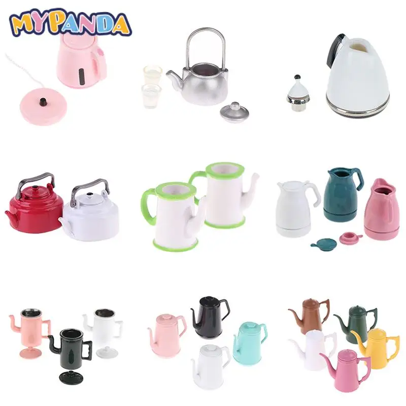 

Cute Kettle Simulation Teapot Model Toys For Doll House Decoration Dollhouse Miniature Accessories Kid Gifts