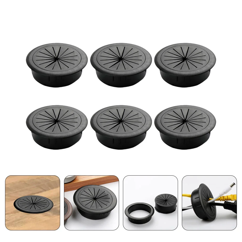 

6 Pcs Cable Hole Cover Computer Desk Organizer Wire Electric Grommet Cord Rubber