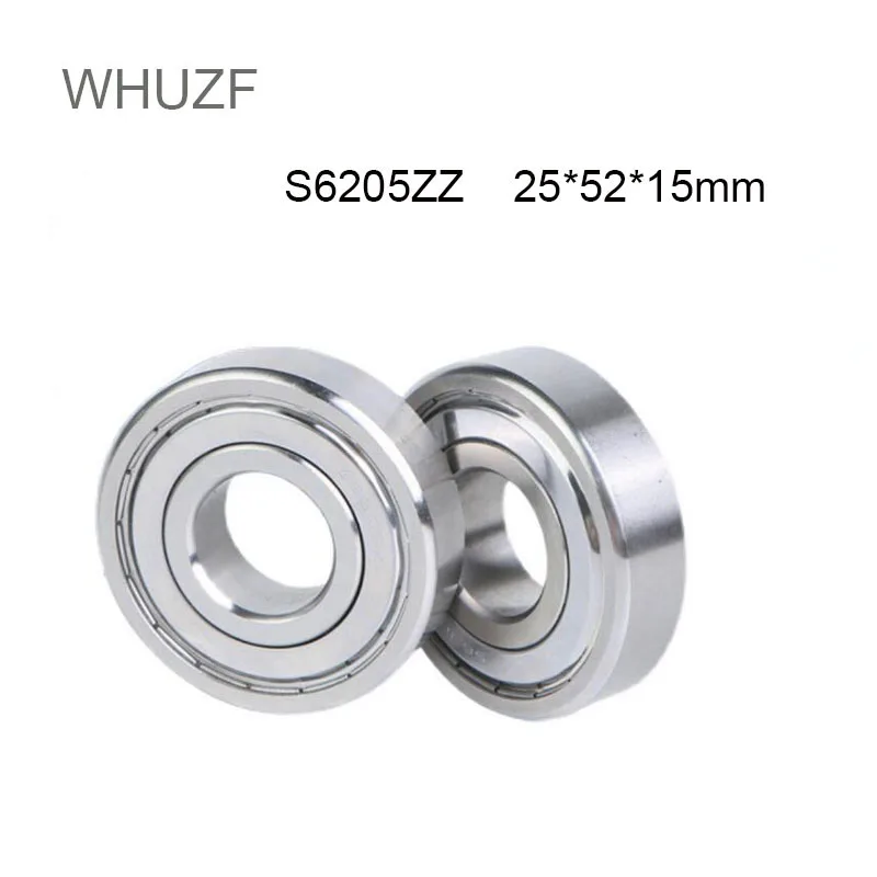 

WHUZF Free Shipping 2pcs S6205ZZ Stainless Steel Bearing 25*52*15 For Industrial Drill Deep Groove S6205Z ZZ Ball Bearing S6205Z