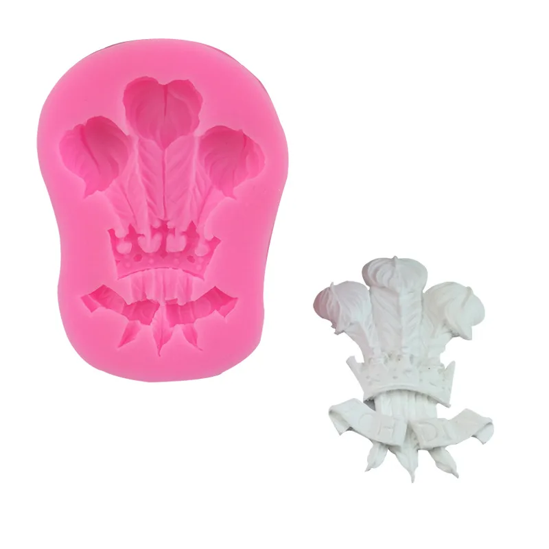 

Силиконовая форма в форме короны из перьев ручной работы, поворотная форма для сахара, инструмент для украшения торта, форма для шоколада, форма для капель