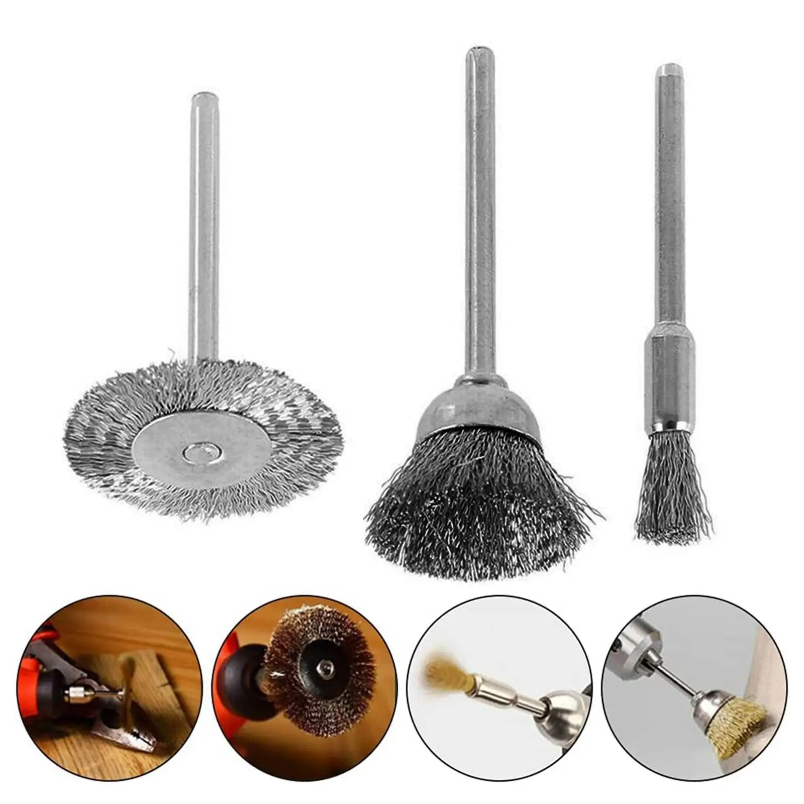 

9pcs Steel Brush Wire Wheel Brushes Die Grinder Rotary Tool Electric Tool For The Engraver Metal Working Polishing Abrasive Tool