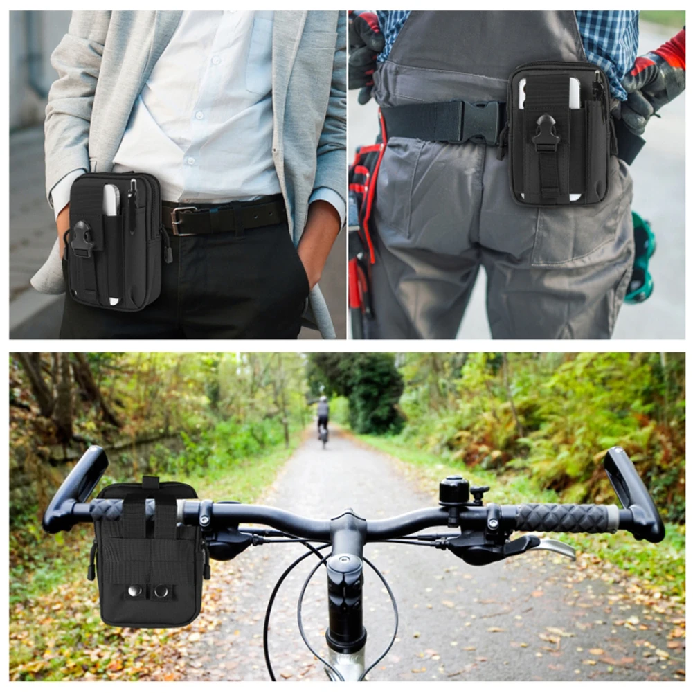 Men Wallet Pouch Multi-Compartment Mobile Phone Purse Portable Phone Holder Hiking Cycling Travel Tools