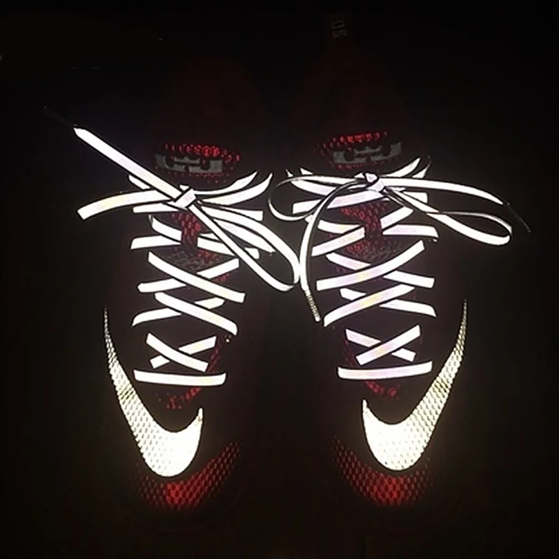 

1 пара, светоотражающие плоские шнурки для обуви, 120 см