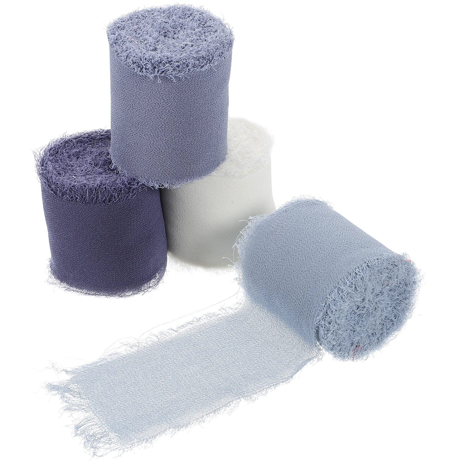 

4 Rolls Birthday Decoration Girl Raw Chiffon Ribbon Bow Making Decorate DIY Crafts Decorative