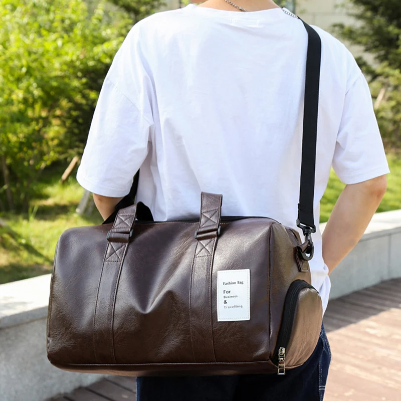 Gym Bag Leather Sports Bags Big Men Training for Shoes Lady Fitness Yoga Travel Luggage Shoulder Black Sac De Sport Handbags