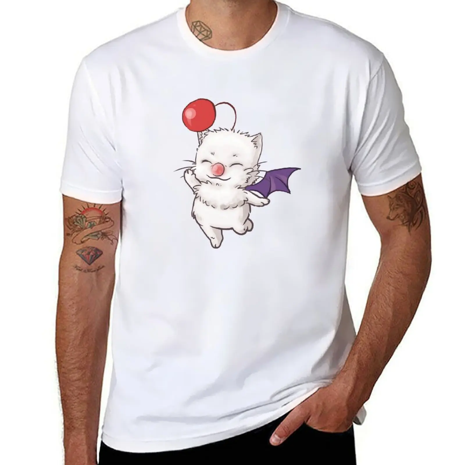 Фото Футболка Moogle, мужские футболки, комплект хлопковых футболок, футболка из 100% хлопка №1