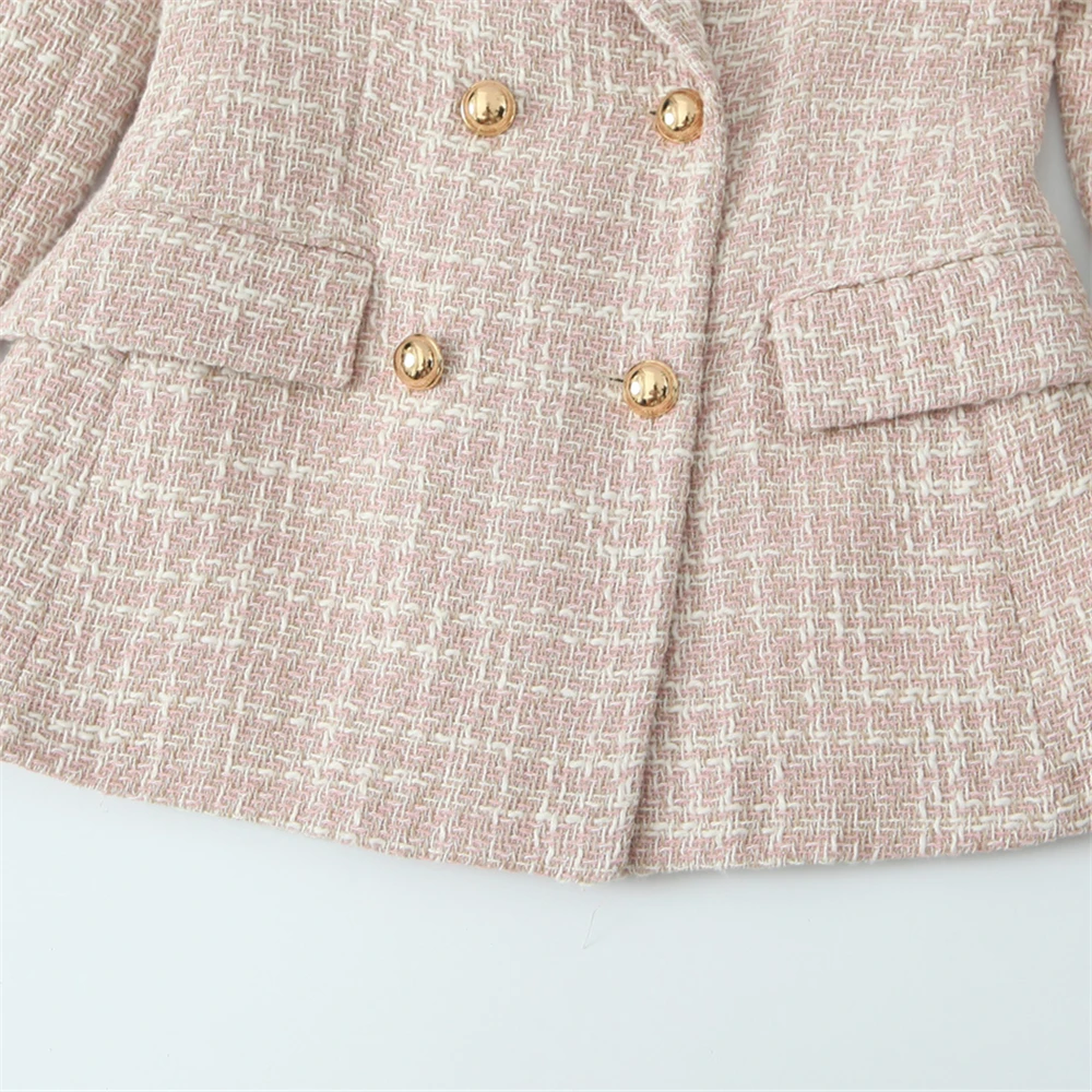 Женский двубортный пиджак Taop &amp Za повседневный Универсальный жакет с длинными