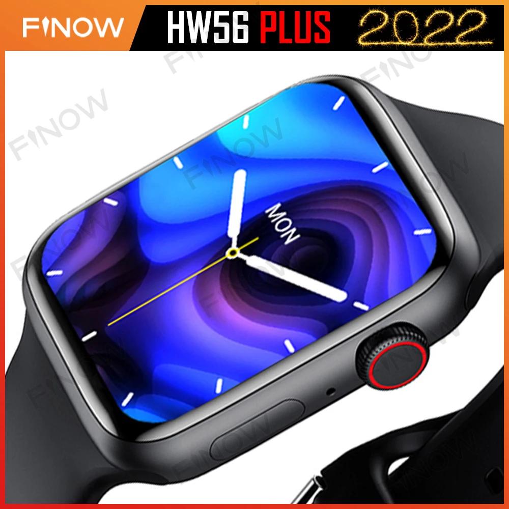 

Finow Smartwatch HW56 Plus Relógio Original Custom Dial Smart Watch Heart Rate Monitor IOS Android PK IWO13 W37 Fly7 Pro DT100