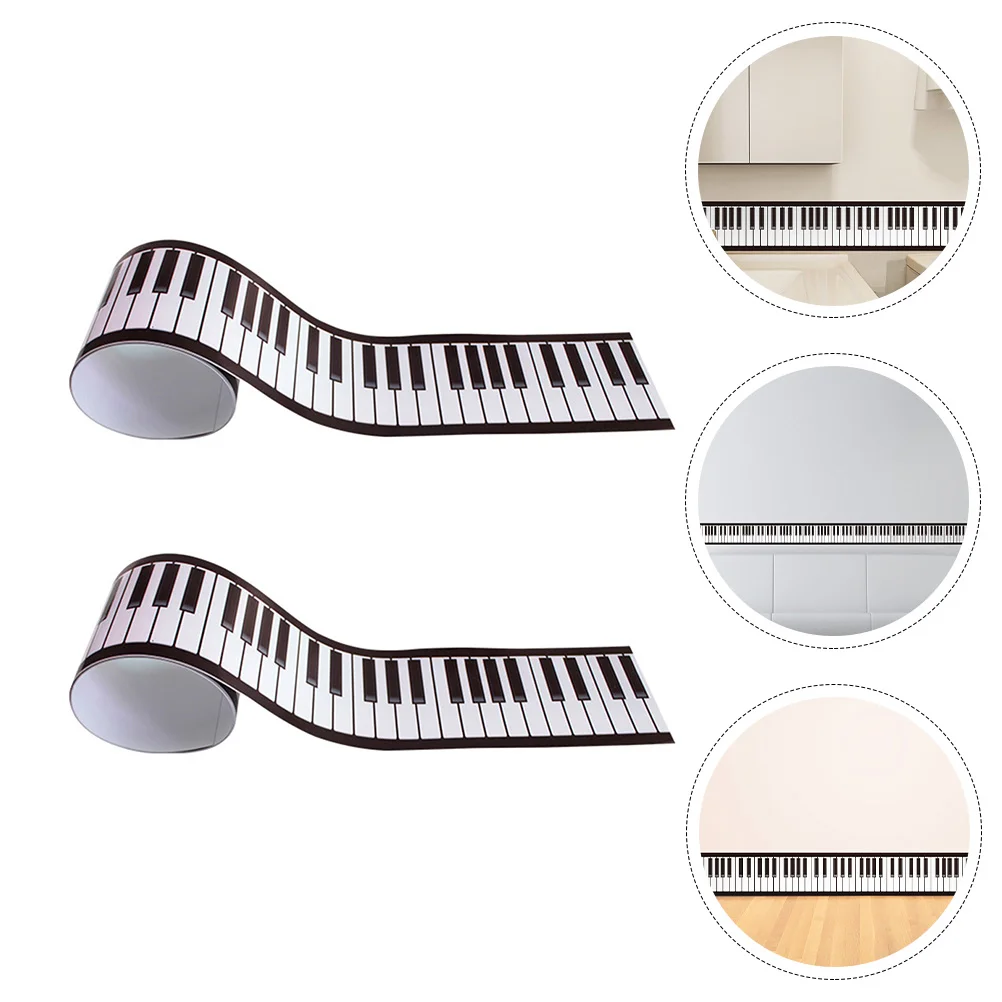 

2 Rolls Creative Keyboard Designed Wall Foot Anti-kick Stickers Wall Stickers