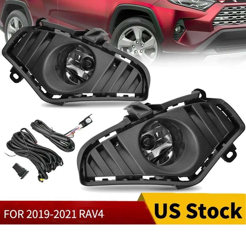 

Комплект противотуманных фар для переднего бампера автомобиля, задние панели для 2019 2020 2021 Toyota RAV4