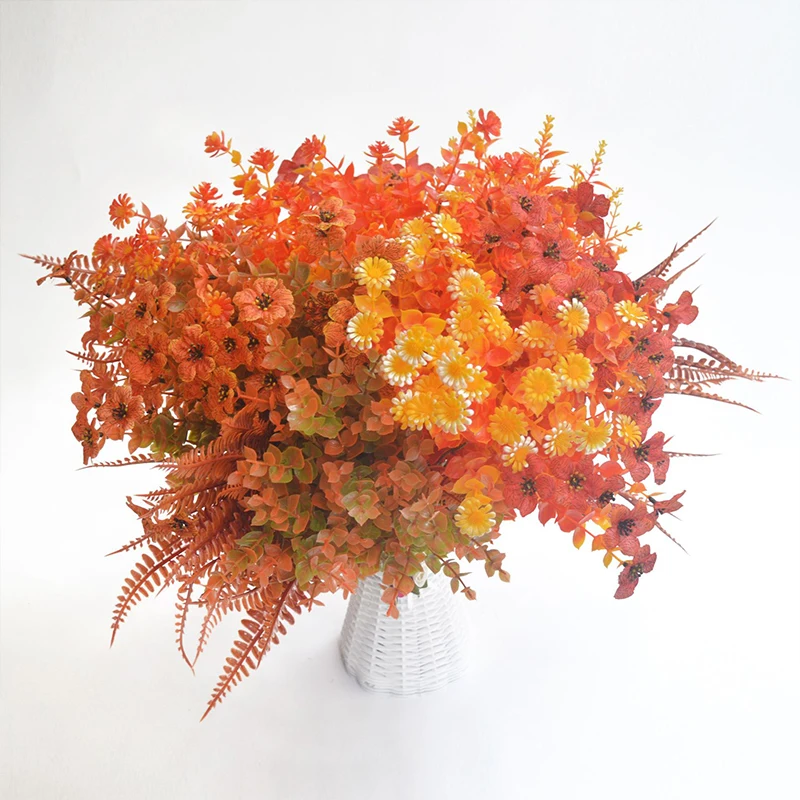 Искусственный букет эвкалипта с 7 вилками для украшения сада крыльца праздника