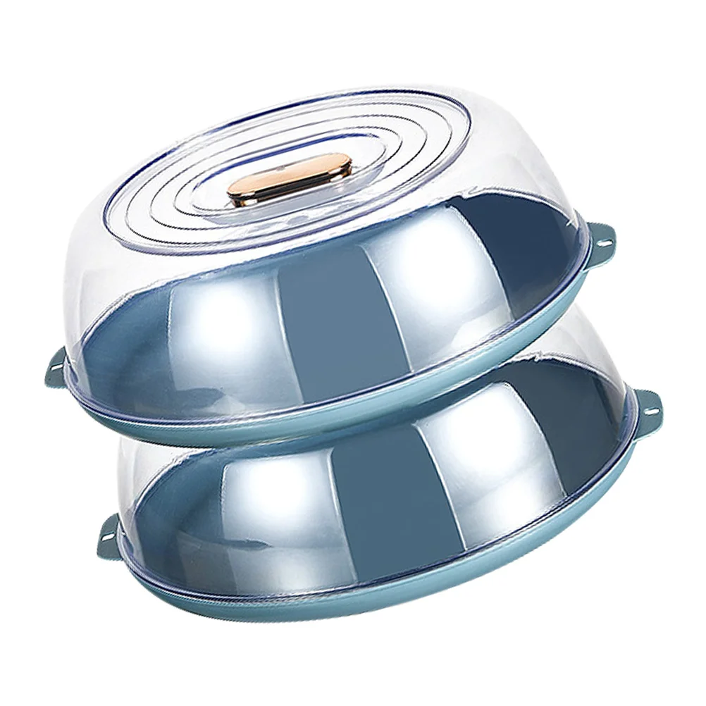

Plastic Plate Cover Practical Plate Double Tier Plate Lid with Non-slip Handle