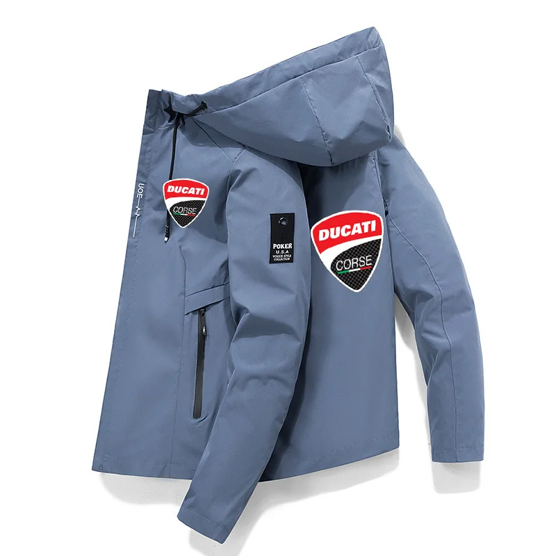 

2022 New Men's Hooded Jacket Ducati Motorcycle Logo Printed Zipper Jacket Men's Sweatshirt Men's Motorcycle Riding Hoodie M-5XL