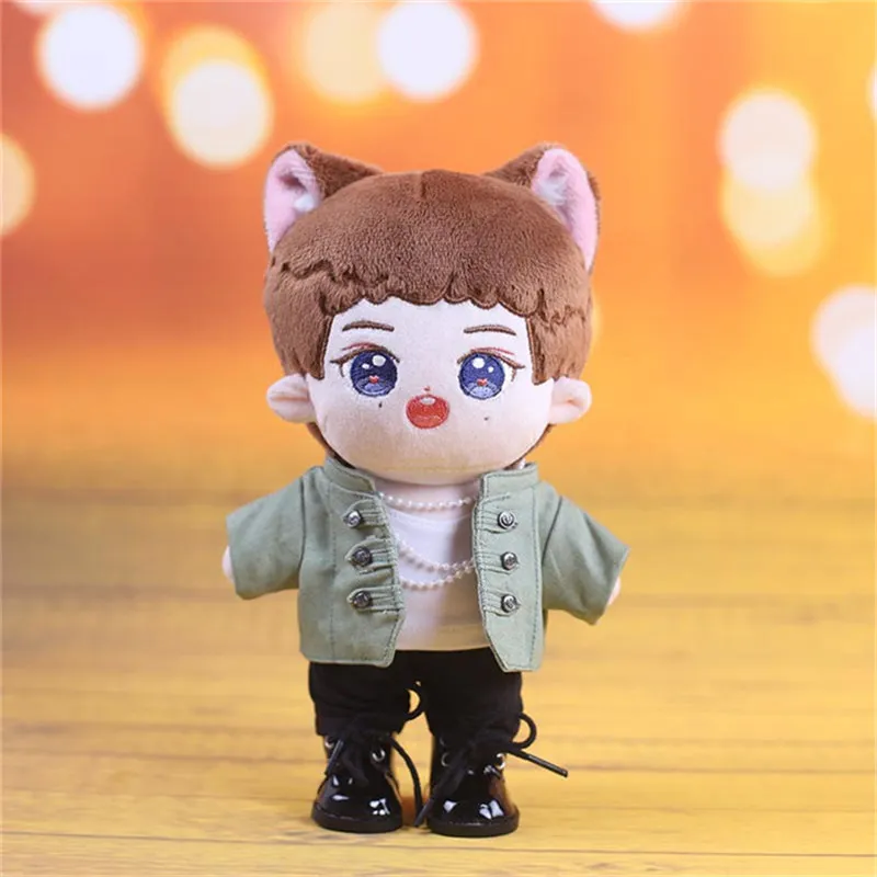 Conjunto de ropa para muñecas de 20cm, conjunto de 4 unids/set de ropa para muñecas de peluche de 20cm, accesorios para muñecas Idol, ropa para muñecas Kpop EXO de Corea