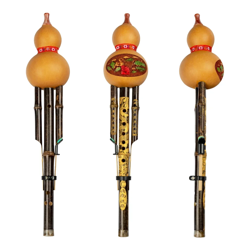 Китайская ручная работа Халгуси черная бамбуковая тыква флейта-гукурбит
