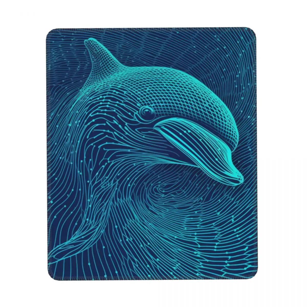 

Dolphin Vertical Print Mouse Pad Psychedelic Lines Portraits Rubber Office Mousepad Non Slip Rertro Cute Mouse Pads