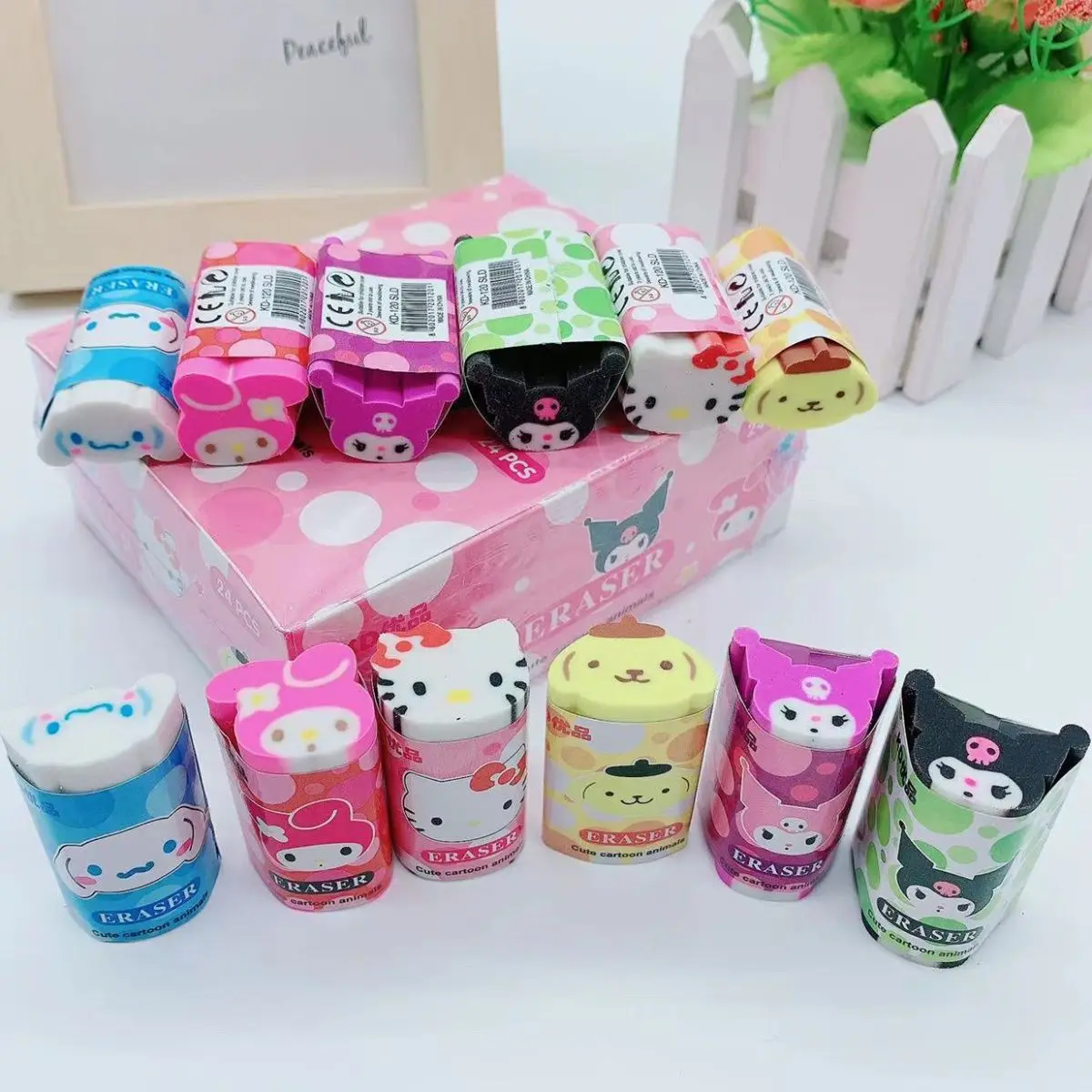 

Стильный новый милый мультяшный ластик Sanrio My Melody Cinnamoroll, ластик для девочек с сердцем, детский ластик, канцелярские товары для студентов, наг...