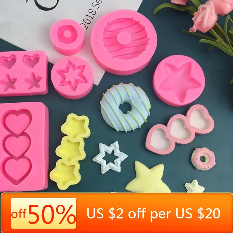 

Donut Cake Decorating Tools Fondant Silicone Mold Cupcake Topper Chocolate Candy Gumpaste Moulds Polymer Clay Baking Moulds