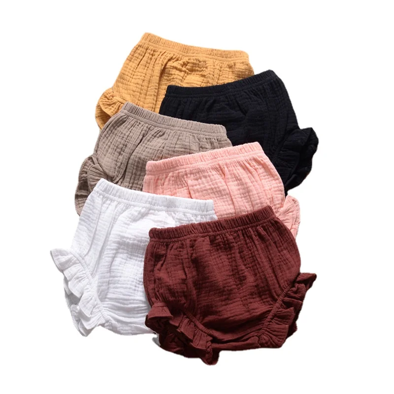 

2Pcs Infant Harem Pants Cotton Linen Shorts Newborn Baby Boy Girl Short Trousers PP Pants Kids Diaper Covers Bloomers 0-24M