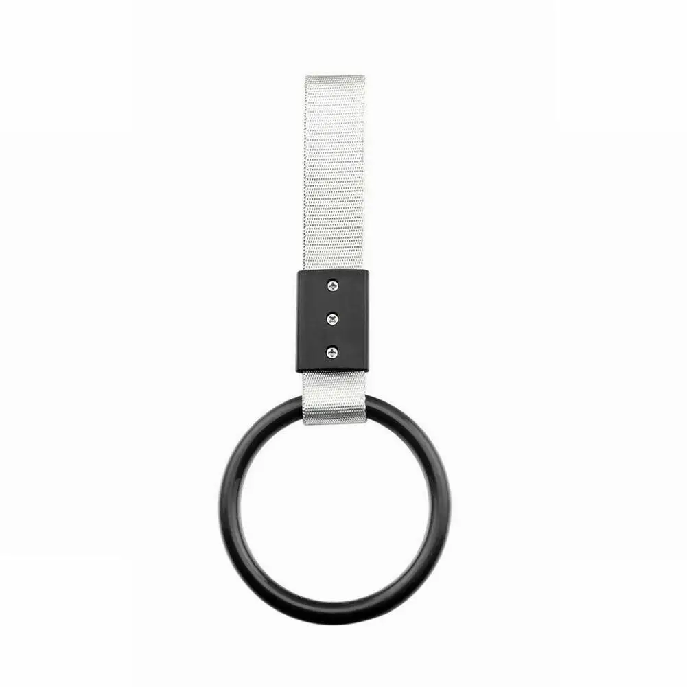 

1x Colorful Pull Ring Inside Car Interior Round PVC Plastic Subway Train Bus Handle Strap Charm Drift Ring Loop Red&blue&black