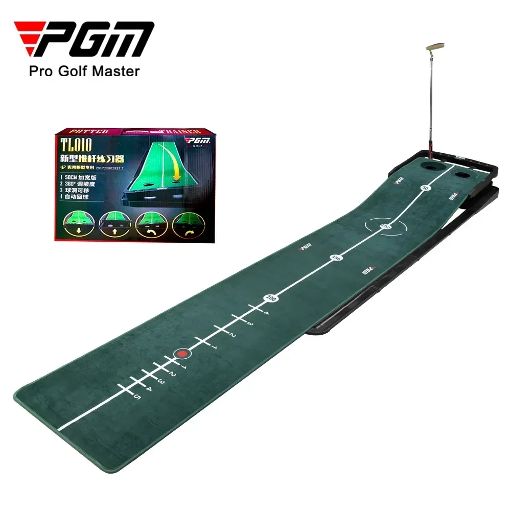 Pgm 3M Коврик для гольфа Golf Pu Tting Trainer Крытый регулируемый зеленый коврик тренировок