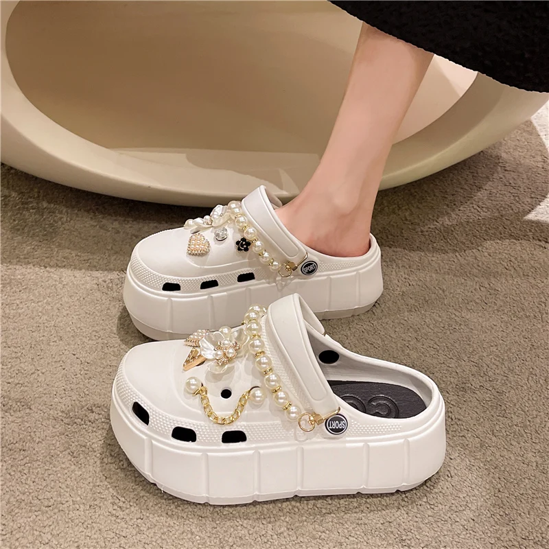 

Женские туфли, шлепанцы, женская летняя обувь на средней платформе, роскошные женские туфли из искусственной кожи в римском стиле, женская о...