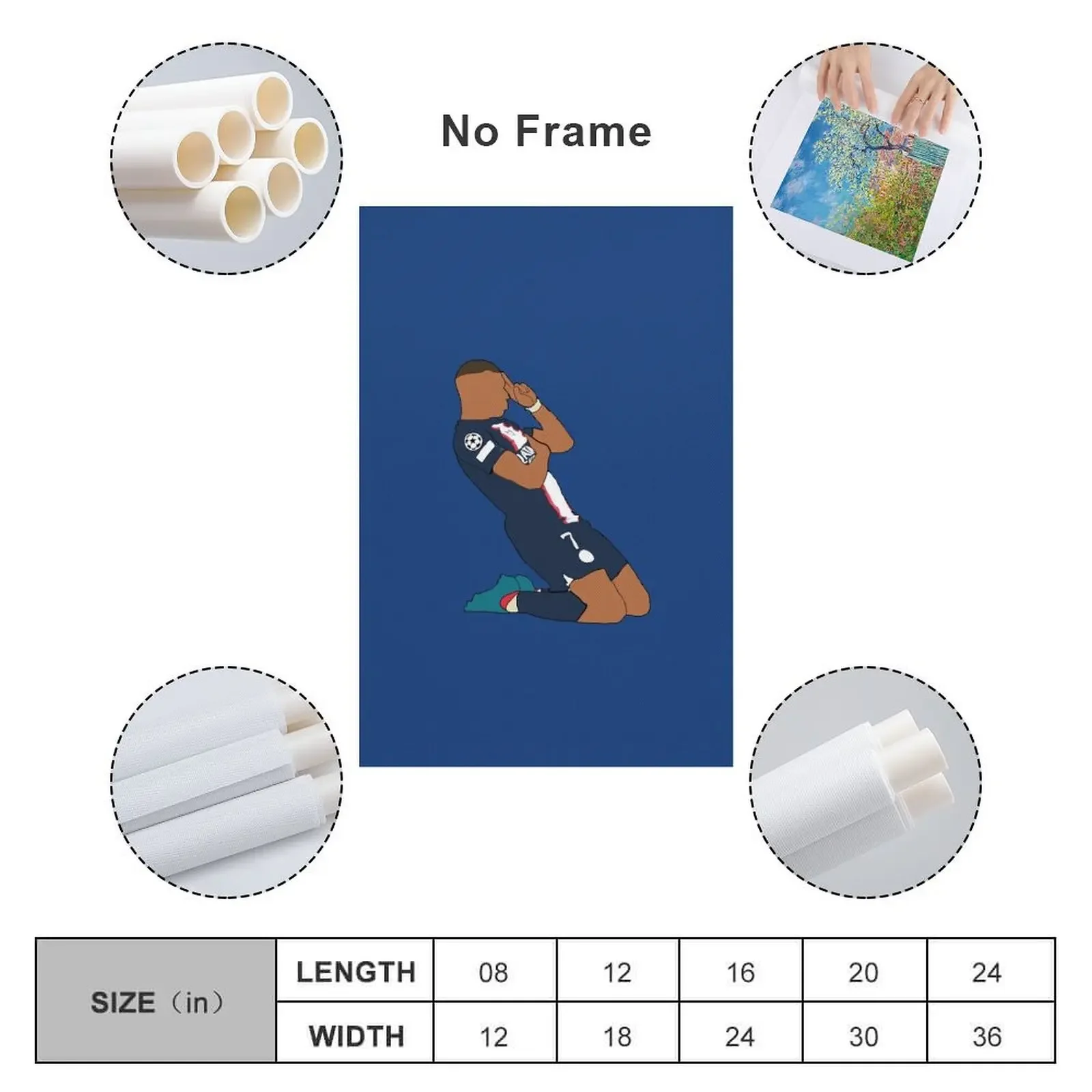 Картина на холсте Kylian Mbappé настенная фотография рамка для украшения стен