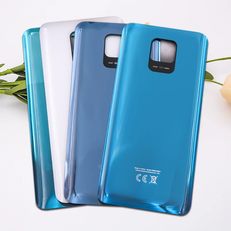 New For Xiaomi Redmi Note 9S / Note 9 Pro 64MP Battery Back Cover Glass Panel Rear Door Battery Housing Case Adhesive Replace