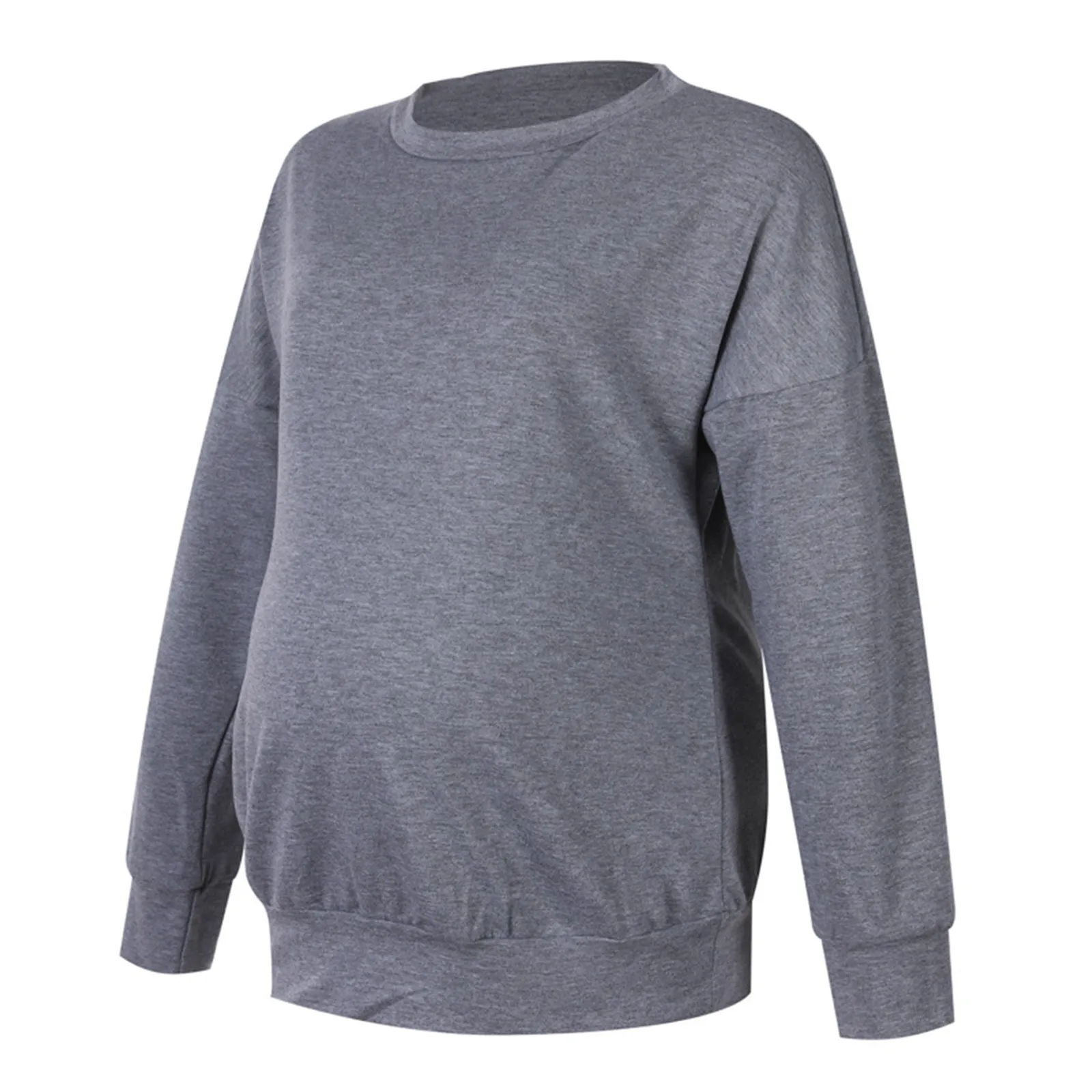 

Однотонный модный Повседневный свитер для беременных женщин с длинным рукавом Осень-зима теплый простой стиль Свободный Топ большого размера