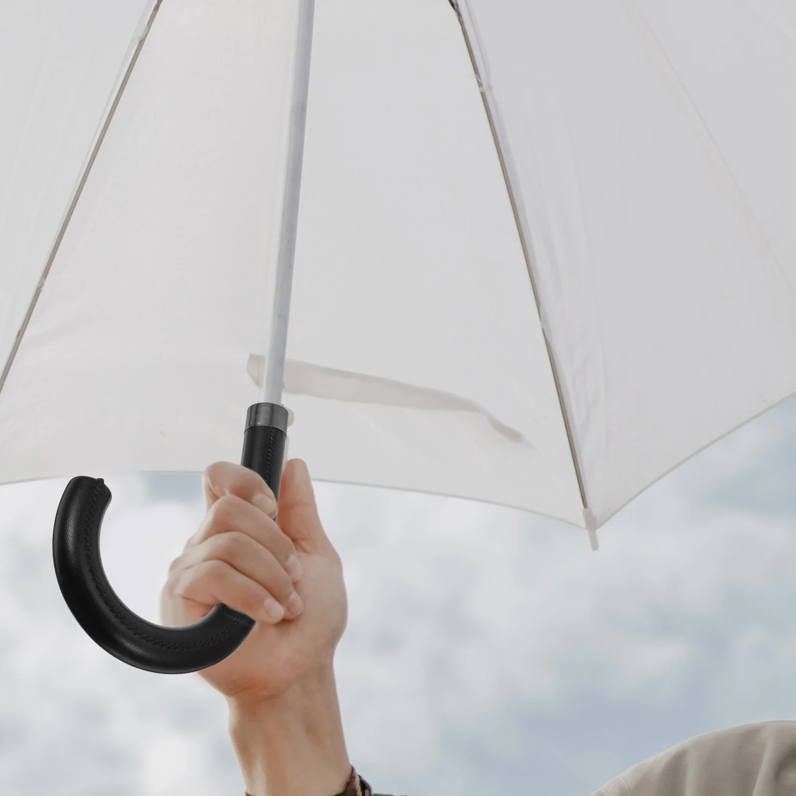 Зонт с крючком Ручка Трость Черные зонтики Компактная ручка для сменных УФ-ручек