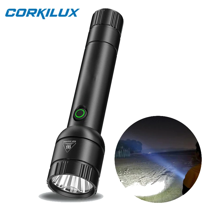 

CORKILUX USB Rechargeable LED Flashlight With 18650 Battery Powerful Bright EDC Flashlights Self Defense Outdoor Camping Torch
