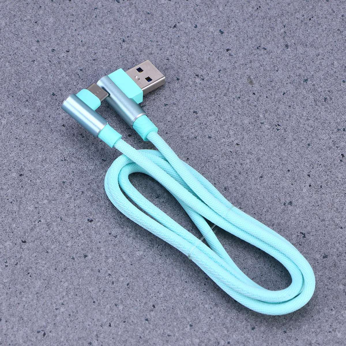 Фото Кабель USB Type-C для быстрой зарядки, 1 м, нейлоновая оплетка, 2.4A, угловой разъем, для Galaxy S9, Note 8 №4