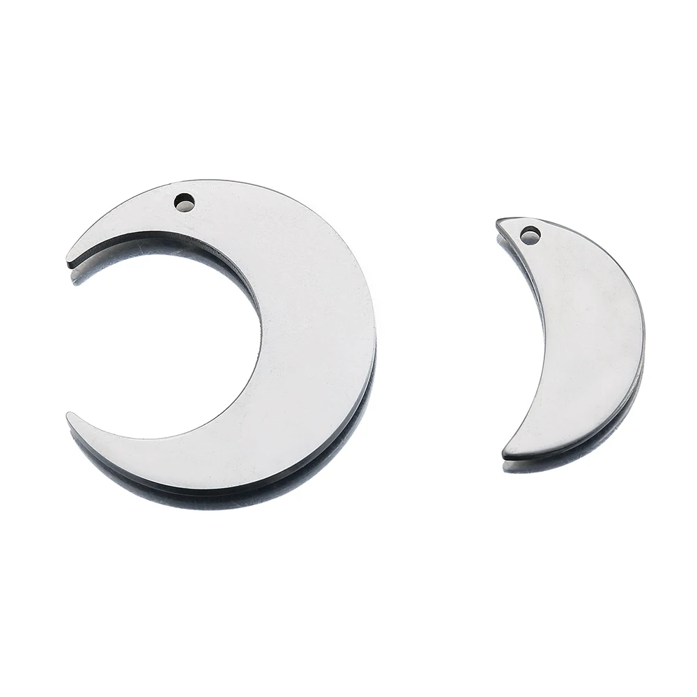 

5Pcs Stainless Steel Crescent Moon Celestial Necklace Charms Pendant For Diy Earrings Bracelet Jewelry Crafts Making Supplies
