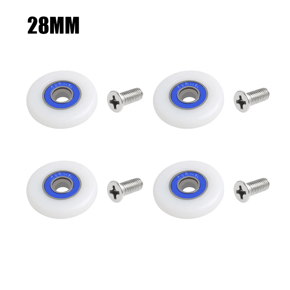 

4 X Shower Door Roller Runner Wheels Shower Rooms Cabins Pulley Shower Room Roller Runners Wheels Pulleys26/27/28/29mm Hardware