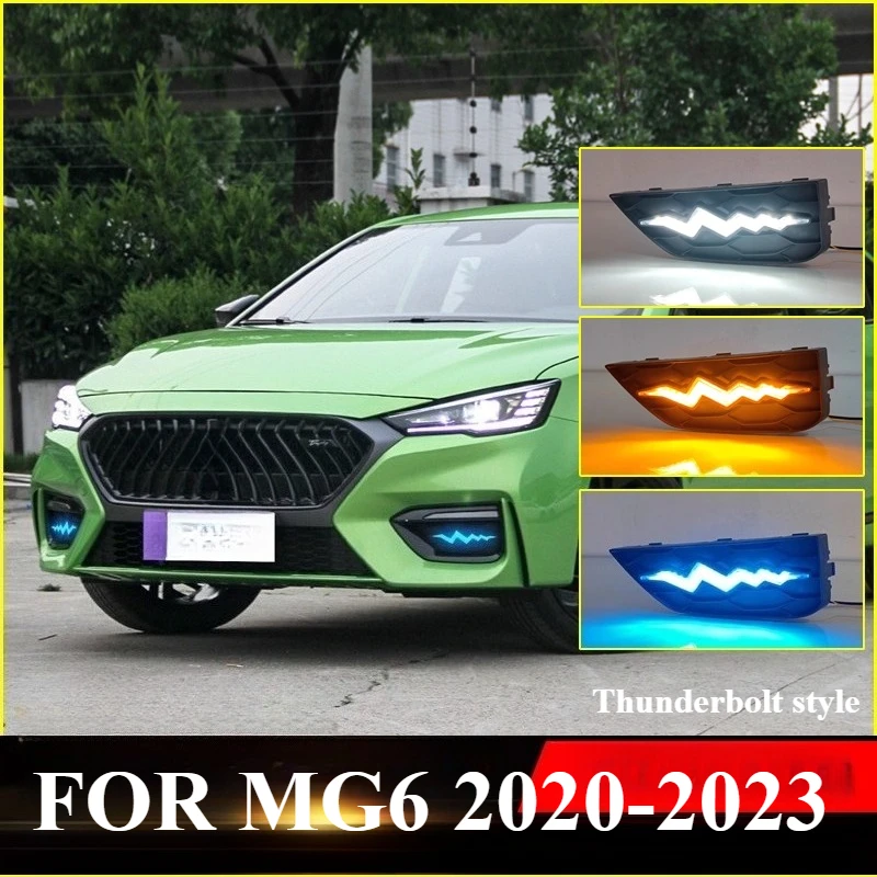 Фото ДЛЯ MG6 2020-2023 2 шт. дневные ходовые огни модернизированные светодиодные дневные света DRL автоаксессуары в стиле Thunderbolt №1
