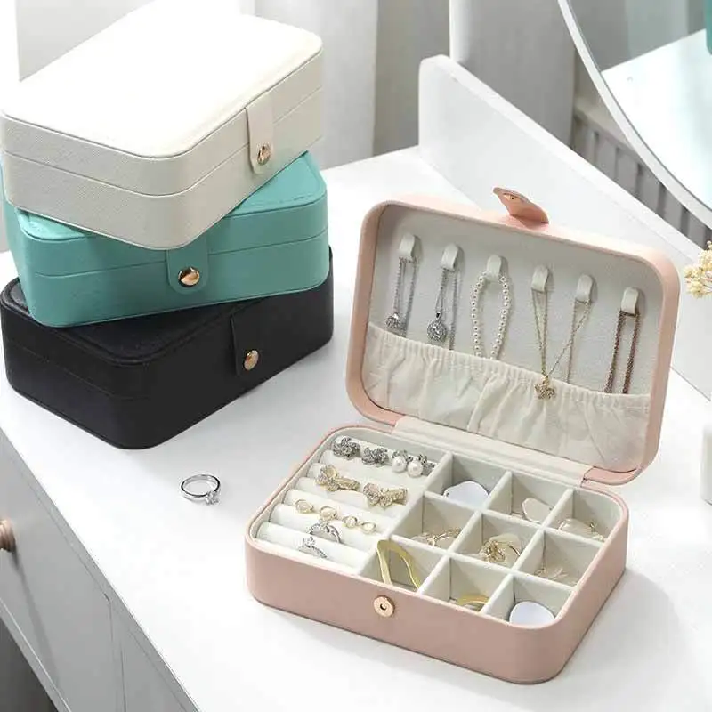 

Jewelry Box European Simple Portable Stud Board Double Earrings Storage Jewelry Box Storage Organizer