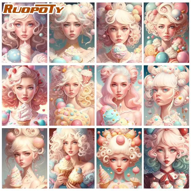 

RUOPOTY Oil Painting By Number Sexy Girl Painting By Number Adults Crafts Figure Painting Living Room Decor