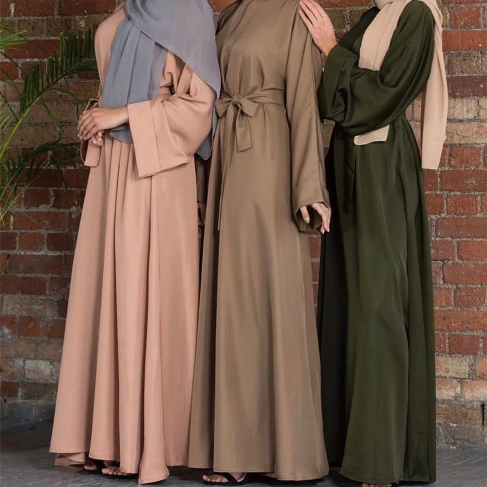 

Women Dress Turkish Large Size Robe Aid Dress Closed Abaya Traditional Arabic Simple Eid Mubarak Islam Clothing Kebaya Jalabiya