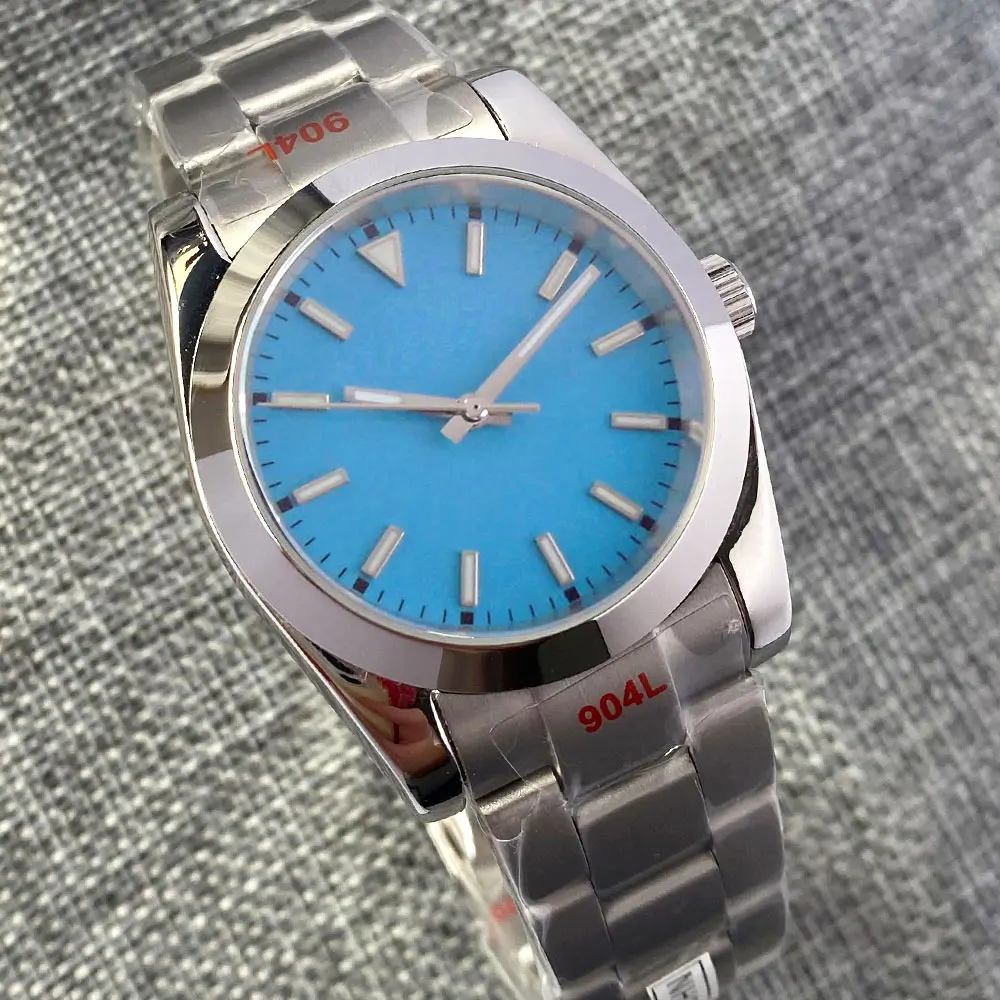 

36MM Automatic Mens Watch NH35 Miyota 8215 Movement Sapphire Glass Fluted Bezel 316L Jubilee Bracelet