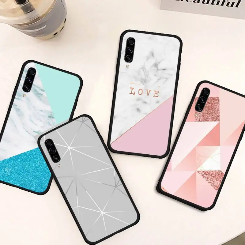 

Electroplate Geometric Marble Phone Case For Samsung galaxy S 21 20 10 8 A 50 21s 51 52 71 72 32 20 20e note 10 plus Ultra 5g fe