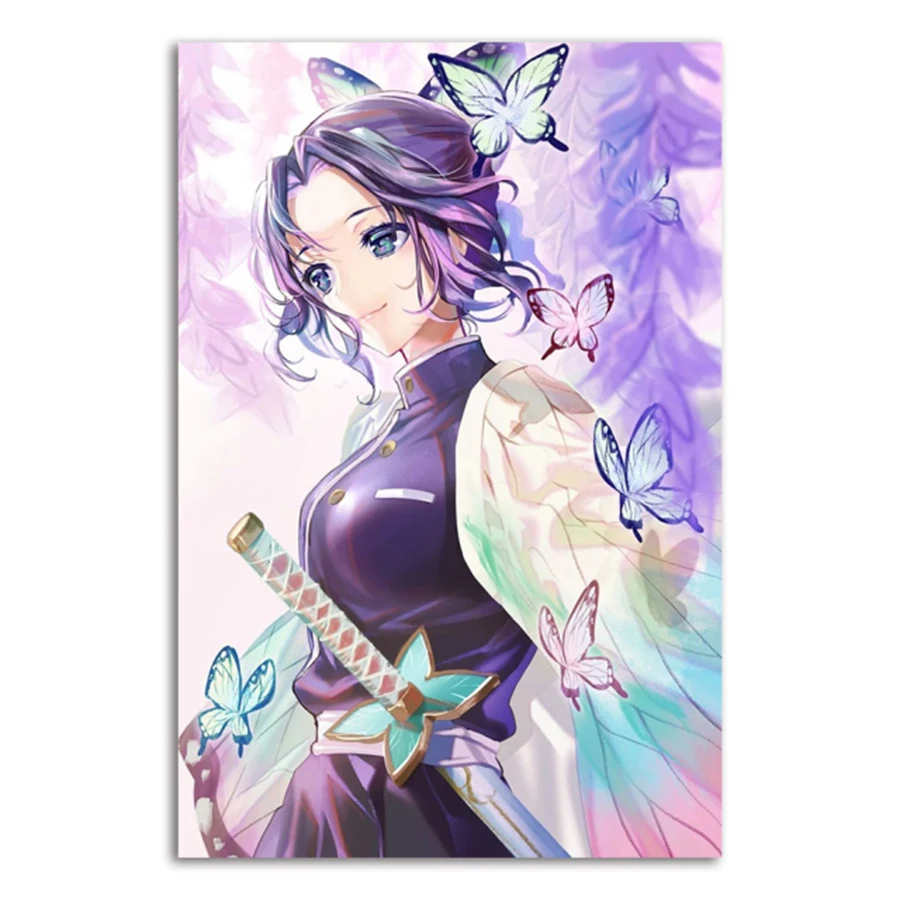 

5D DIY Diamond Painting Demon Slayer Shinobu Kocho Full Round Diamond Mosaic Embroidery Rhinestones Wall Art Picture Cartoon