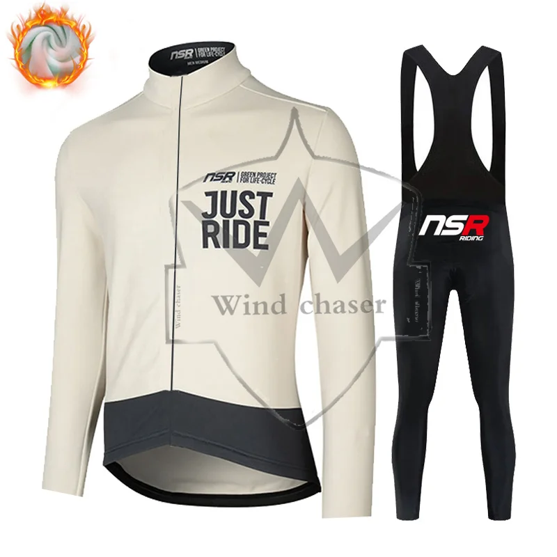 

NSR 2022 Winter fleece Cycling Jersey Long Sleeve Tops MTB Bike Breathable Quick Dry Shirt Bicycle Clothing Road cycling suit