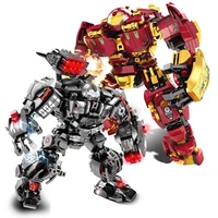 marvels avengers iron man mk44 ironman hulkbuster hulk superheroes mecha armor robot figures building brick block gift toy
