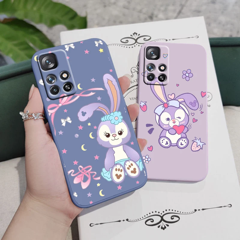 

Disney Stella Rabbit For Redmi K50 K40 K30 K20 10C X 9C AT A 8A 7A Gaming Pro Plus Liquid Rope Silicone Phone Case