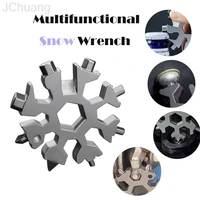 18 in 1 snowflake multi multifunctional tool key ring spanner hex wrench outdoor portable snowflake wrench tools
