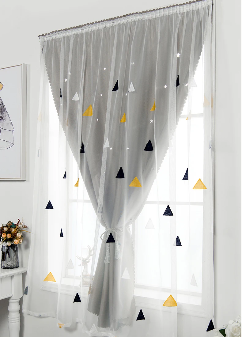 

Net Red Curtains blackout curtains curtains for living room embroidered tulle self-adhesive curtains for bedroom kitchen balcony