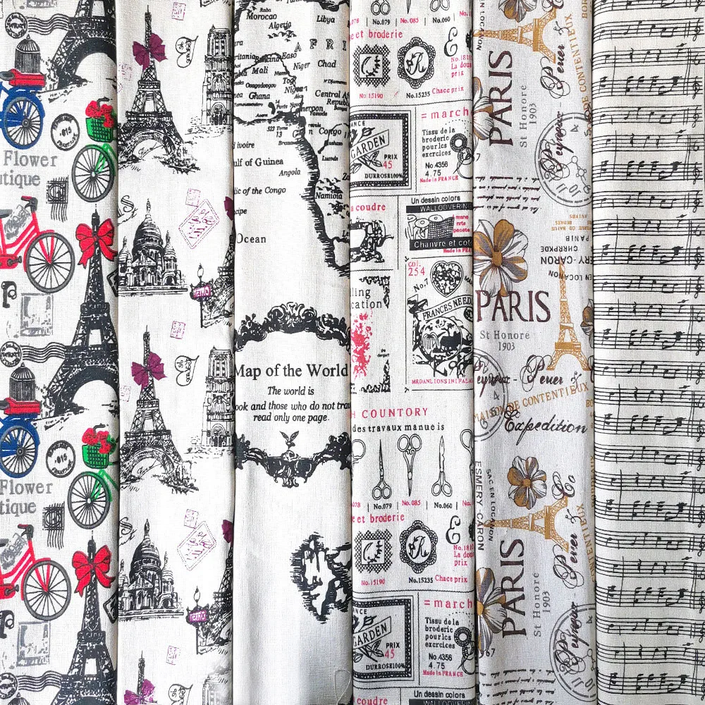 Скатерть из хлопка и льна с рисунком Эйфелевой башни 90x150 см