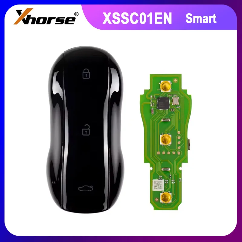 Фото Xhorse VVDI XSSC01EN XM38 TOY.T Универсальный смарт-ключ в стиле суперкара, глянцевый черный цвет, 3 кнопки №1